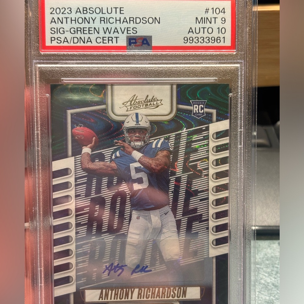 2023 Absolute Anthony Richardson Signature Green Waves #3/5 PSA 9 Auto 10 SSP